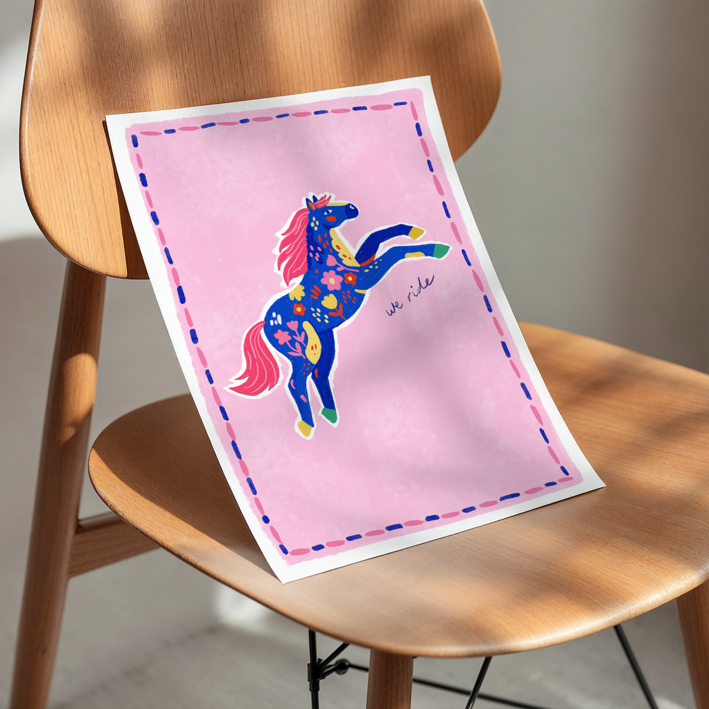 Year Of The Horse Whimsical Floral Horse Art Print
