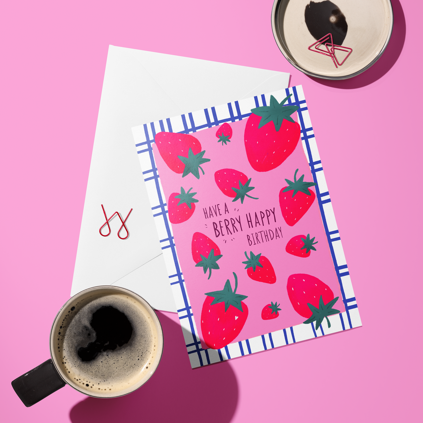 Have a Berry Happy Birthday – Strawberry Greeting Card A6.
