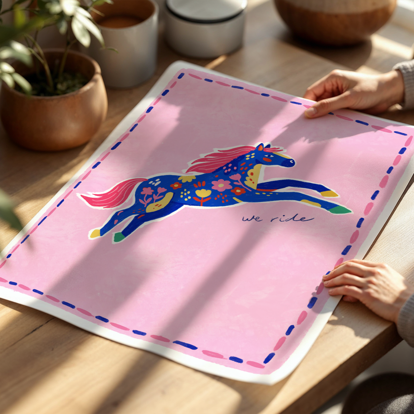 Year Of The Horse Whimsical Floral Horse Art Print