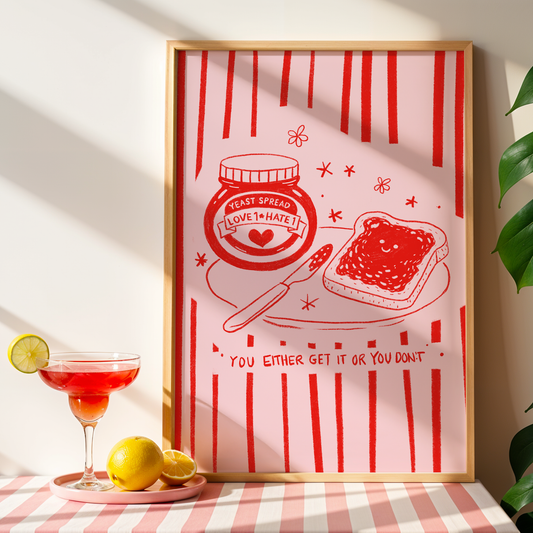 You Either Get It Or You Don’t – Pink & Red Kitchen Art Print