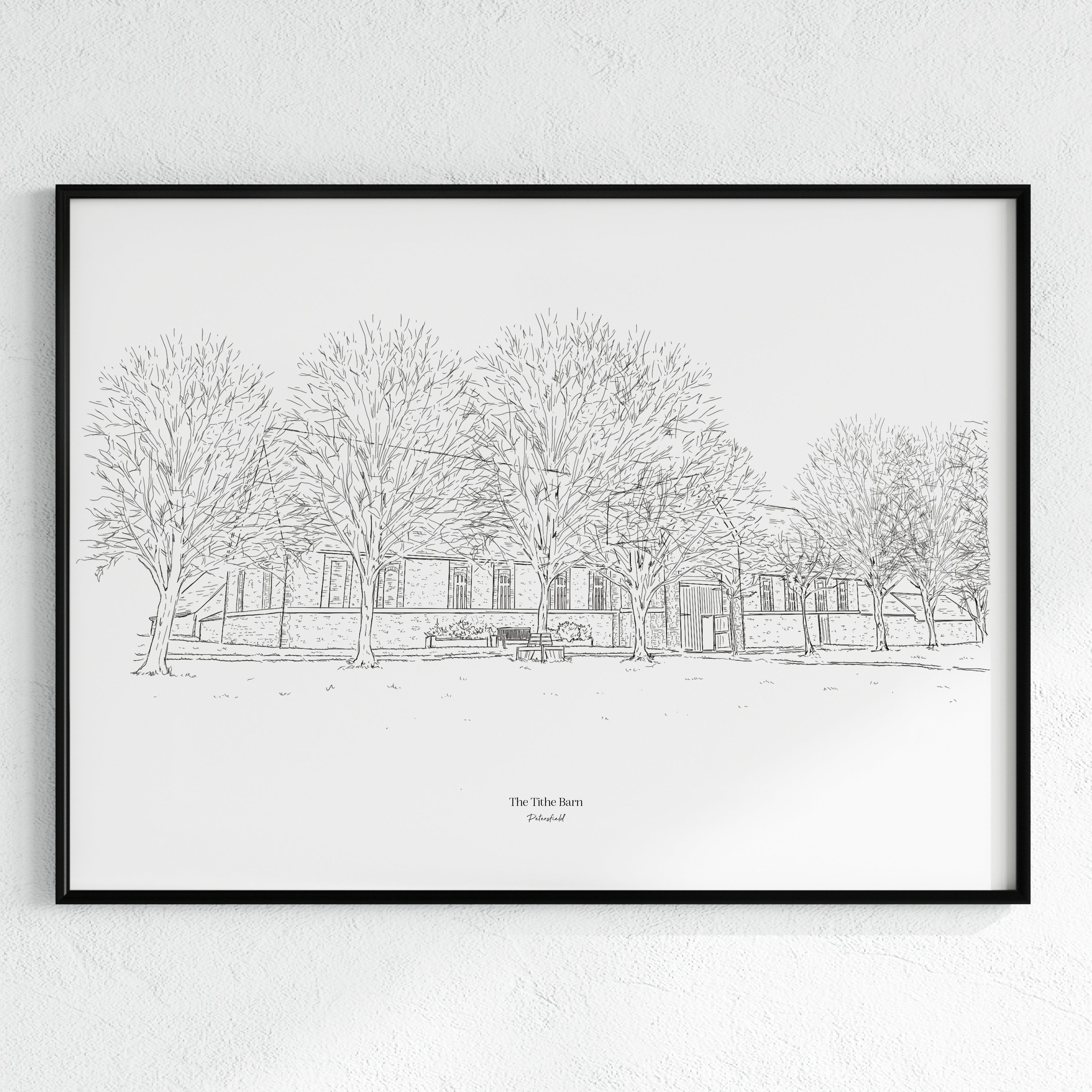 Tithe Barn Print The Tithe Barn, Petersfield – Morello Press